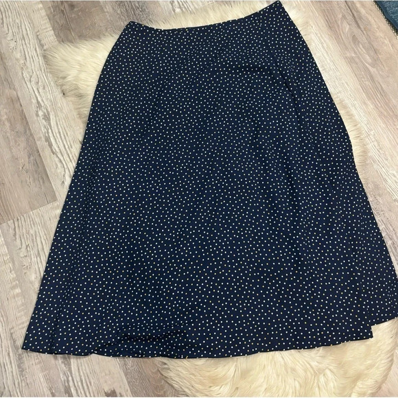 Talbots navy,white and yellow midi a-line skirt sz 12 - Picture 4 of 8